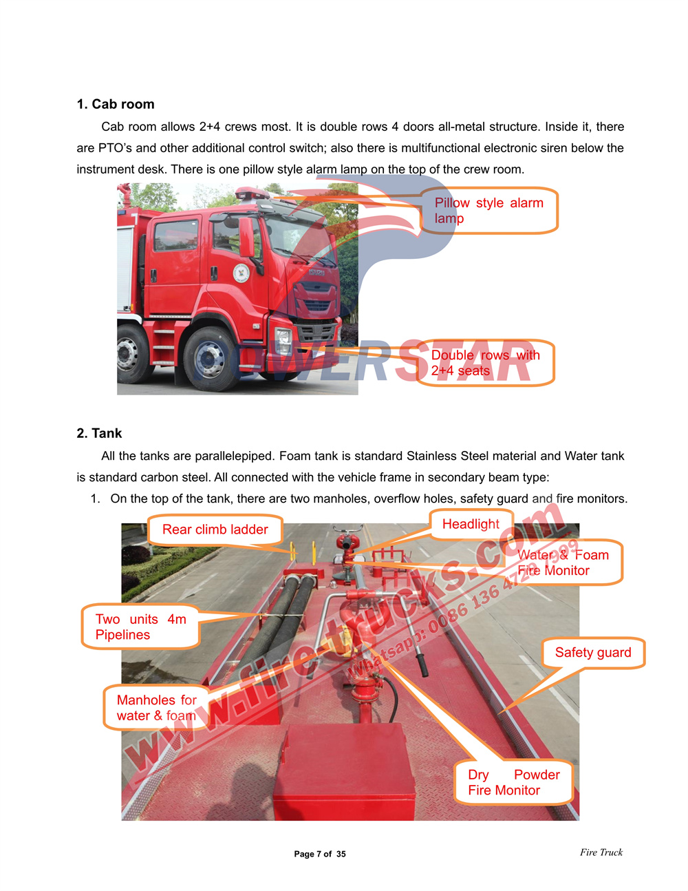 POWERSTAR TRUCKS ISUZU GIGA Water & Foam & Powder Fire Truck Manual3