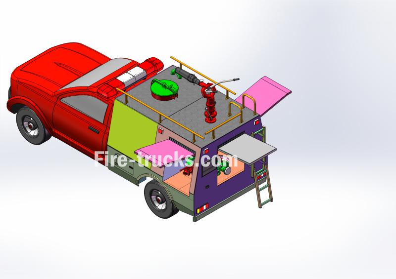 FOTON 1500L Fire Pickup Rapid intervention vehicle technical drawing FOTON 1500L Fire Pickup Rapid intervention vehicle technical drawing