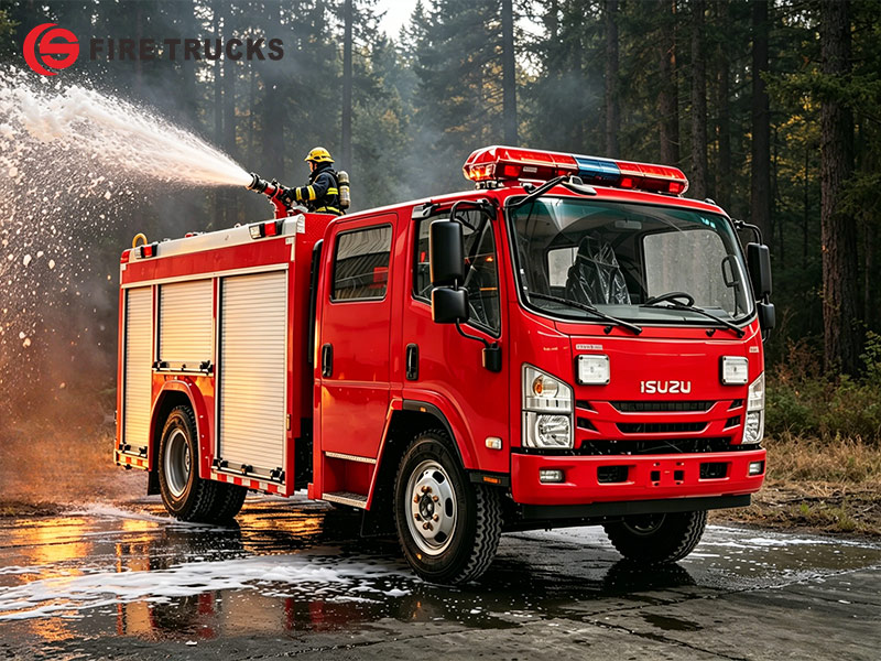 ISUZU 4x2 fire truck foam quality test ISUZU 4x2 fire truck foam quality test