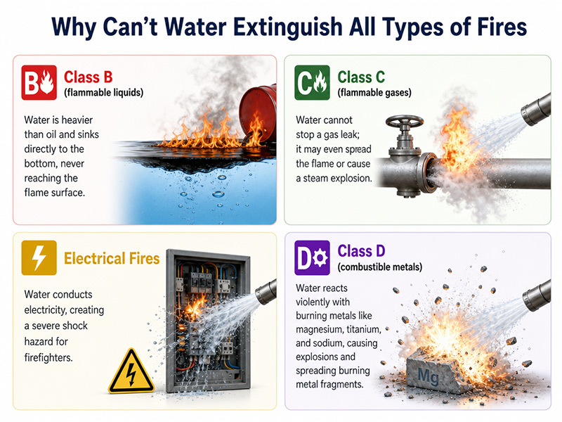 how does water extinguish fire