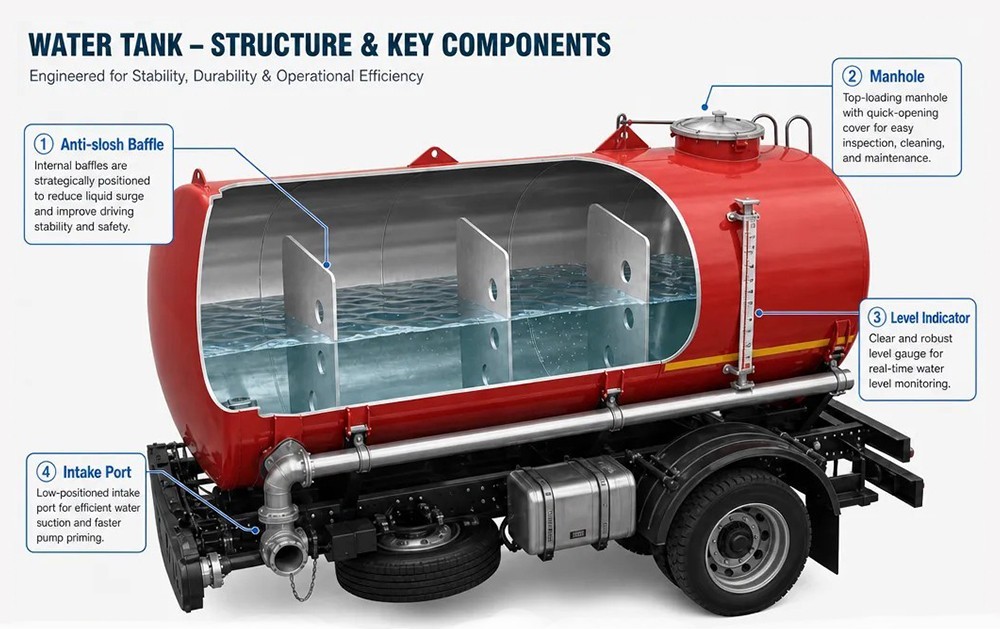 Fire Truck Water Tank Structure Diagram