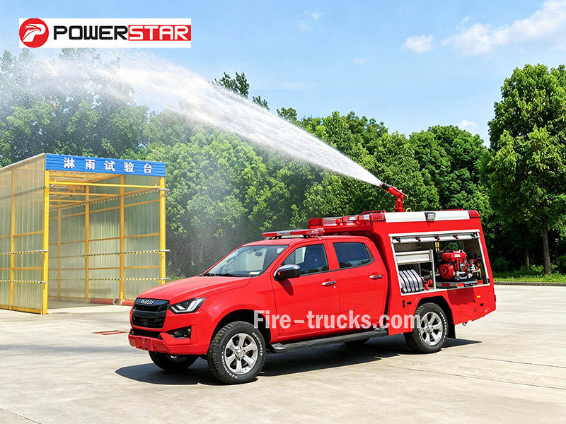fire truck Spray Stream discharge fire truck Spray Stream discharge