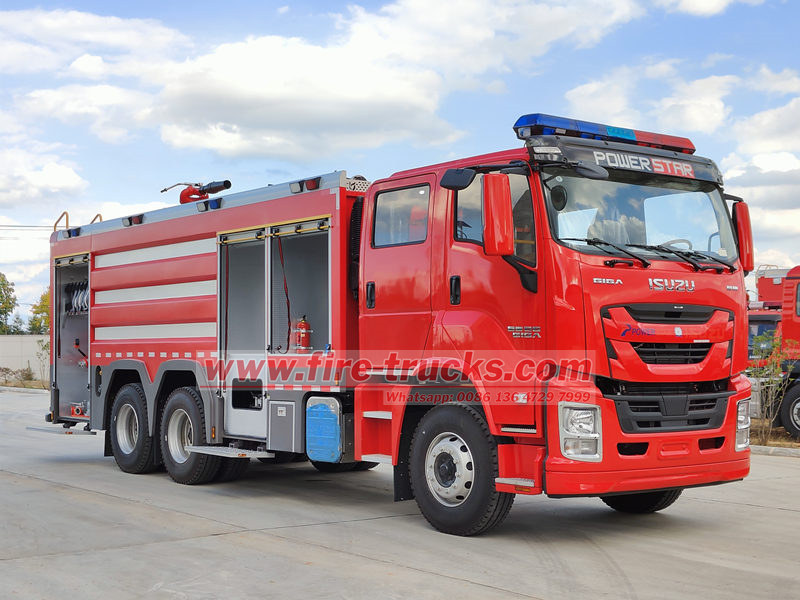 El propósito del equipo estándar de extinción de incendios en los camiones de bomberos ISUZU